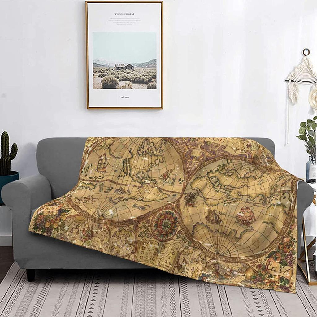 Super Soft Velvet Middle Earth Map Blanket - Lightweight, Durable, and Cozy Home Decor Quilt