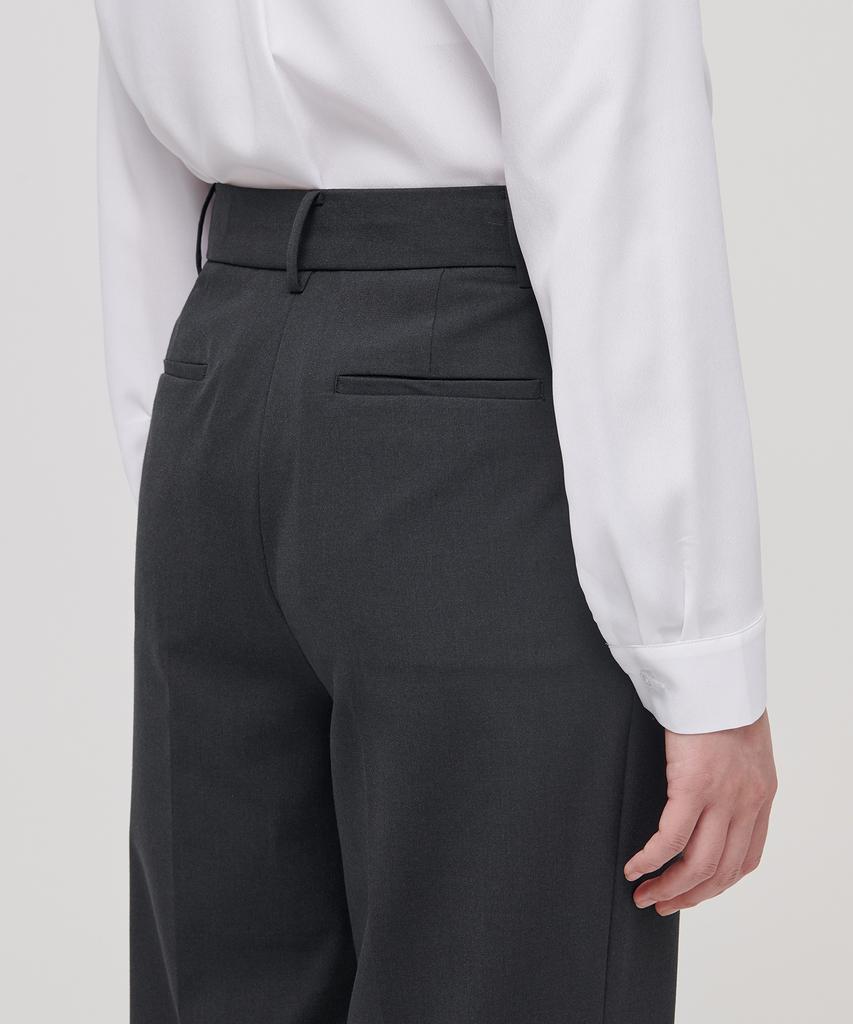 MUSINSA STANDARD WOMAN Women'S Lightweight Straight Hidden Banding Slacks [Gray]
