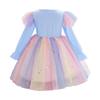 2024 New Spring Autumn Toddler Daily Girls Dresses Long Sleeve Sequin Unicorn Princess Costume Tutu Party Xmas Gift 3-10 Years