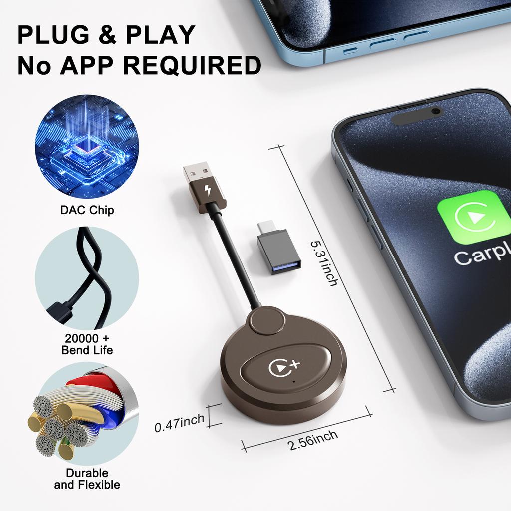 Новый Мини Умный AI БОКС Беспроводной Видео CarPlay Адаптер с Netflix/YouTube/Tiktok OEM Проводной CarPlay Автомобили Портативный Автомобильный Адаптер Кабель Проводной На Беспроводной