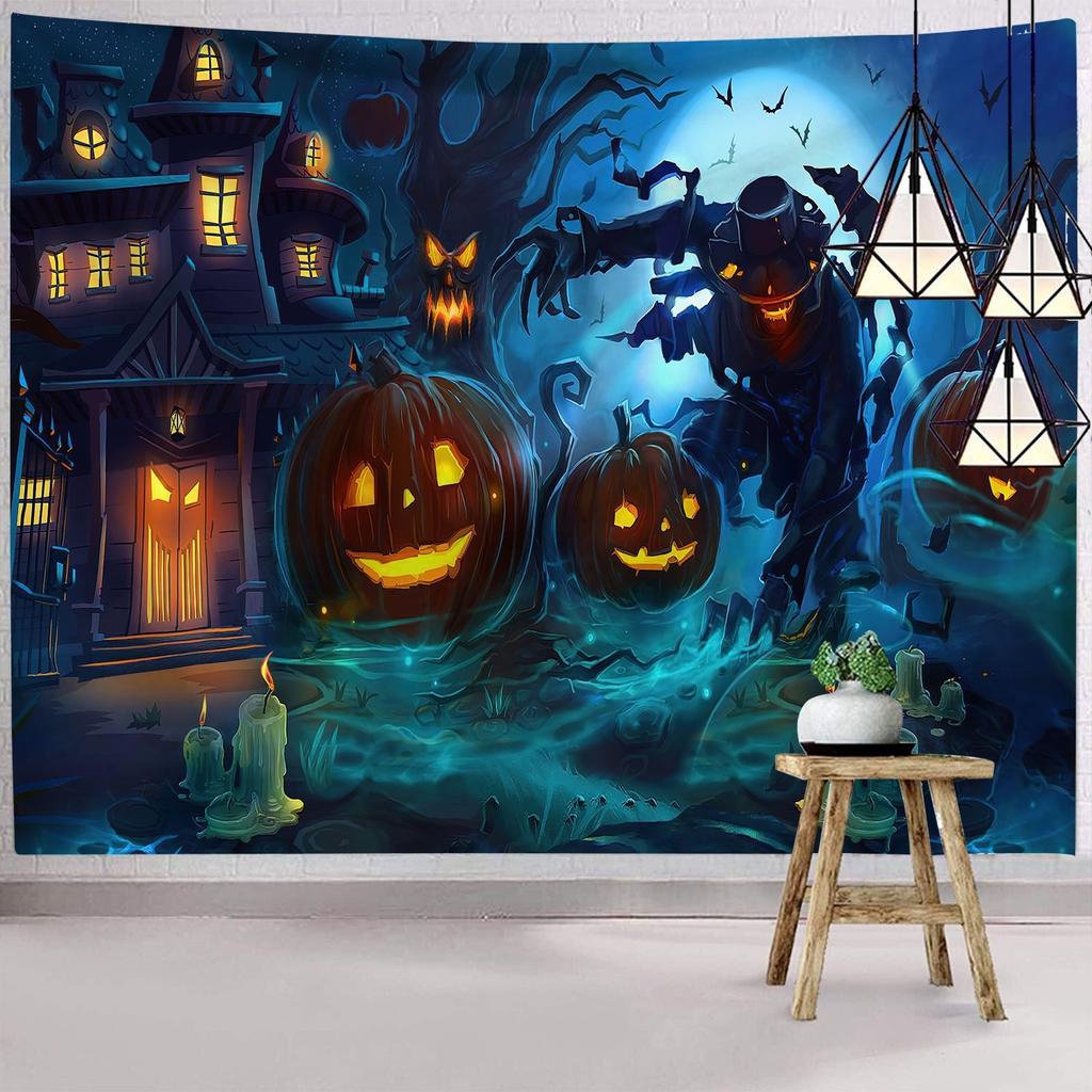 Темный гобелен ужасов Хэллоуина, на котором изображена ведьма, таинственная женщина, настенный декор, праздничный фон