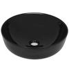 VidaXL Round Ceramic Black Washbasin 41.5 X 13.5 Cm