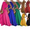 Elegant Women's Off-Shoulder Loose Solid Color Evening Dress