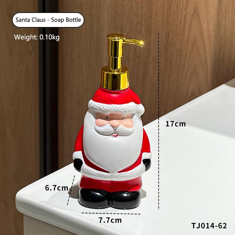 Креативная бутылочка для мыла Санта-Клауса Многоразовый рождественский снеговик Олень Диспенсер для мыла Нажимная бутылочка для геля для душа Мыла для рук