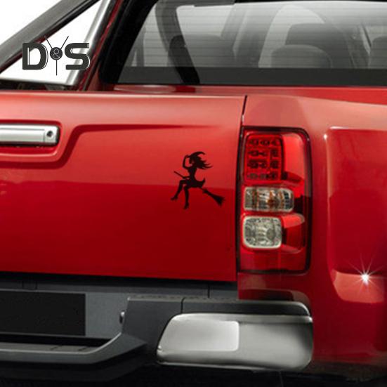 Хэллоуин ведьма автомобиль наклейка летающая метла устойчивая к атмосферным воздействиям самоклеящаяся авто внедорожник мотоцикл окно автомобиля украшение стены кузова девушки сделка автомобиль