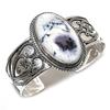 Dendrite Opal Gemstone 925 Sterling Silver Cuff Bangle Adjustable