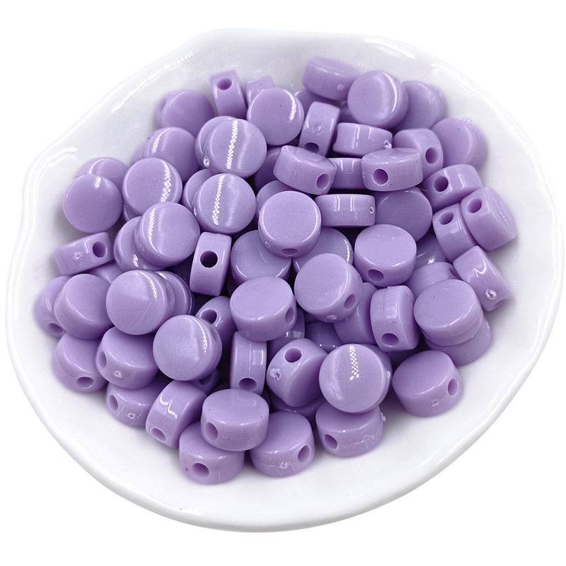 8/10mm Cream Flat Beads Jewelry Accessories Fashion 100Pcs Bracelet Necklace Making Macaron Color System DIY Round
