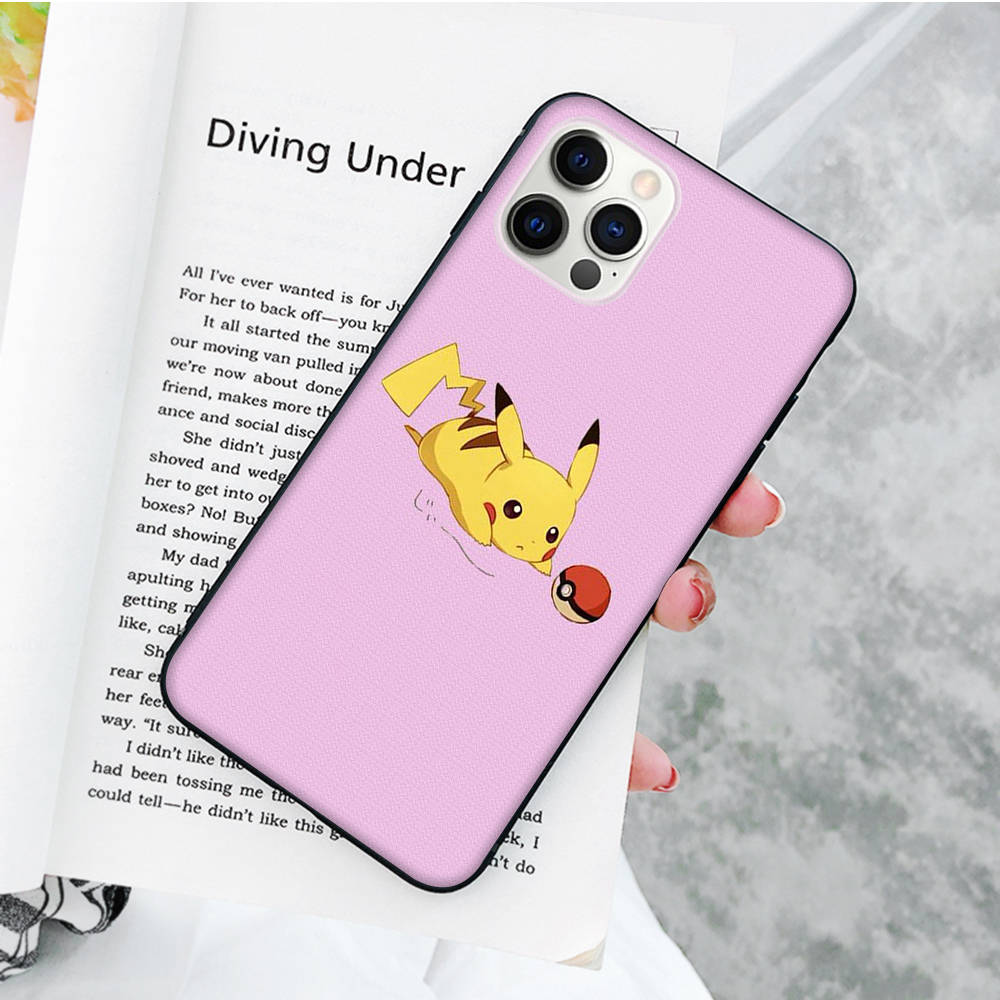 JP39 Pikachus Black Soft Case for Xiaomi Poco X6 X4 M5 M6 F5 F6 C65 C55 C50 C51 C40 Pro Redmi 14C A3X 13C 12C 11T 10A 9C Note 7 6 8A Plus