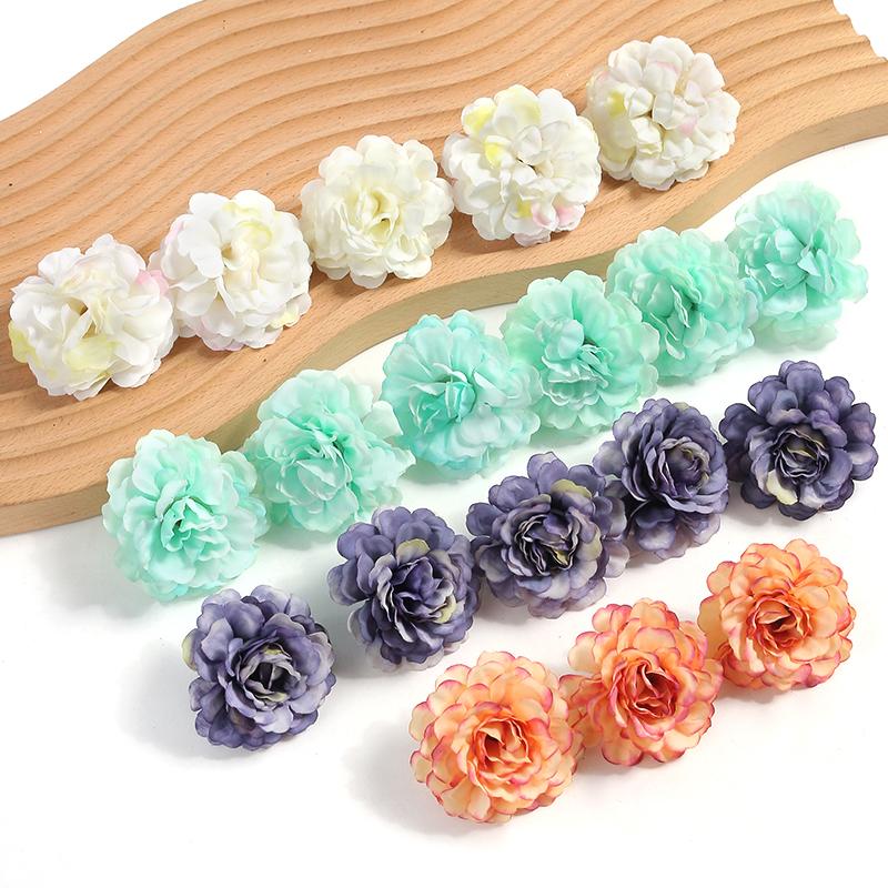 10Pcs Silk Rose Artificial Flowers for Home Decor Wedding Decoration Supplies DIY Bride Crafts Wreath Accessories Fake Flowers