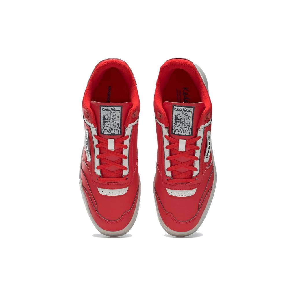 Keith Haring x Reebok Club C Legacy Трехглазая улыбающаяся рожица Унисекс Кроссовки Красный Инстинкт-Красный Мел GZ1459