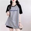 Весенне-летняя новая футболка большого размера из чистого хлопка для женщин, свободный повседневный дизайн, рукава реглан, короткий рукав.