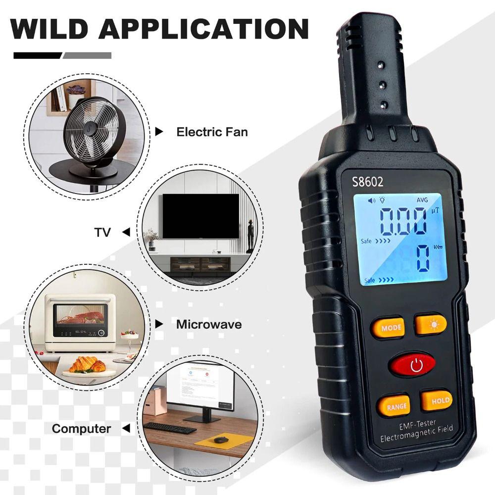 High Precision Electromagnetic Radiation Tester Backlight Digital EMF Meter  Electrician