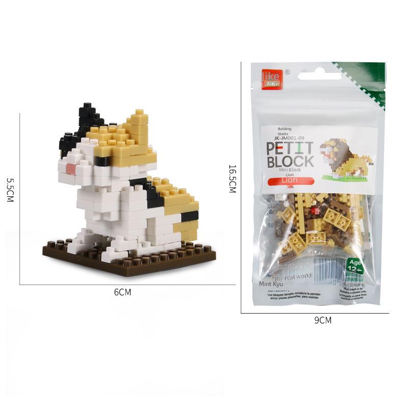 Строительные блоки животных JIKER: Лев, Тигр, Панда, Пингвин - развивающие игрушки для детей с микрочастицами