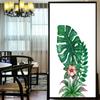 Static Cling Privacy Windows Film Decorative Green Plants Leaves Stained Glass Window Stickers   Frosted Window Cling Tint