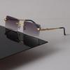 Luxury Square Sunglasses Women Men Cool Brand Designer Mirror Sun Glasses Female Male Rimless