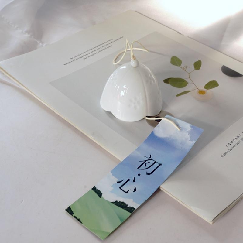 Подвесной колокольчик в японском стиле, тюльпан, керамический колокольчик, цветущая вишня, подвеска ручной работы, украшение для сада