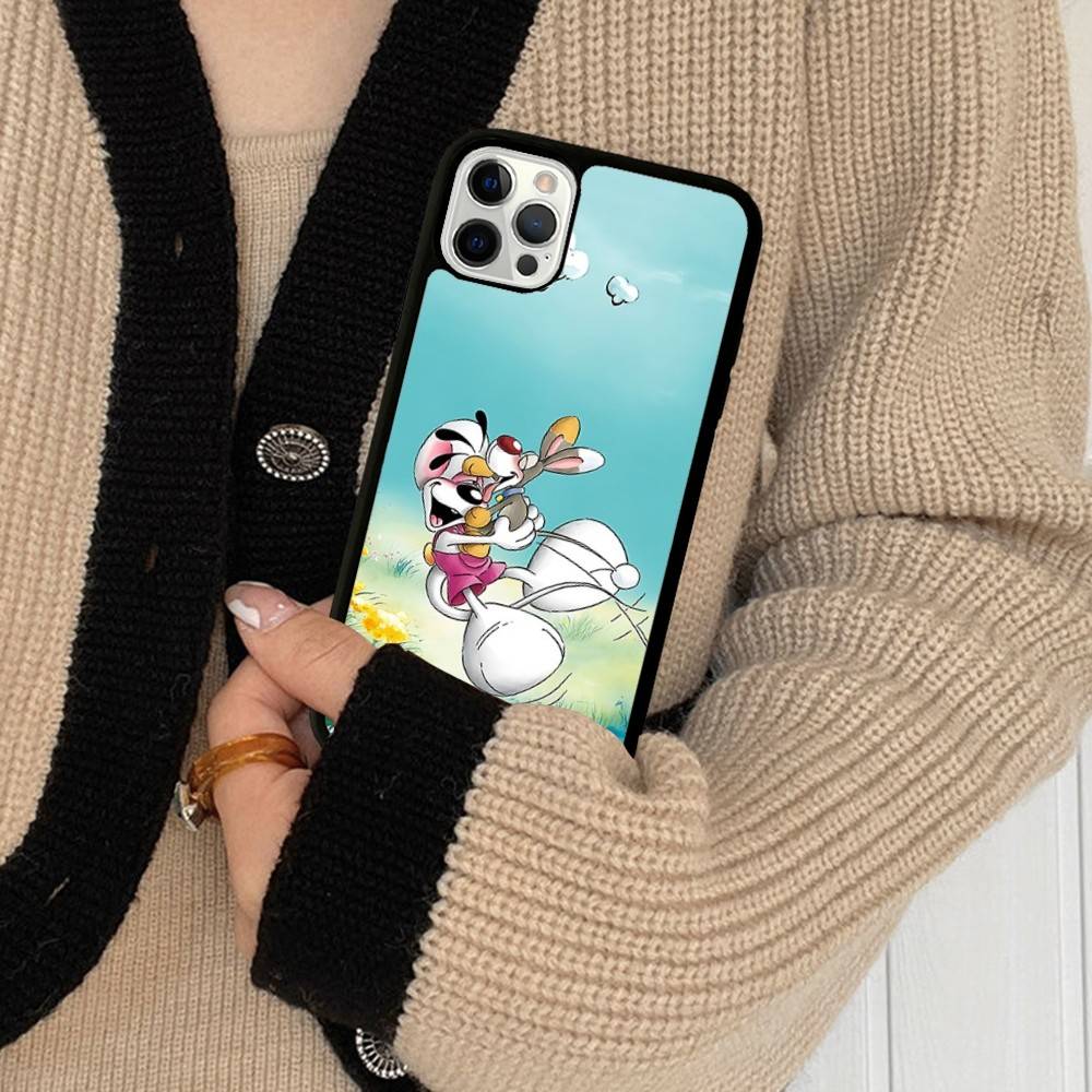 Мультяшный чехол D-Diddl для iPhone 17 16 15 14 13 Plus 12 11 Pro Max, задняя крышка из PC+TPU