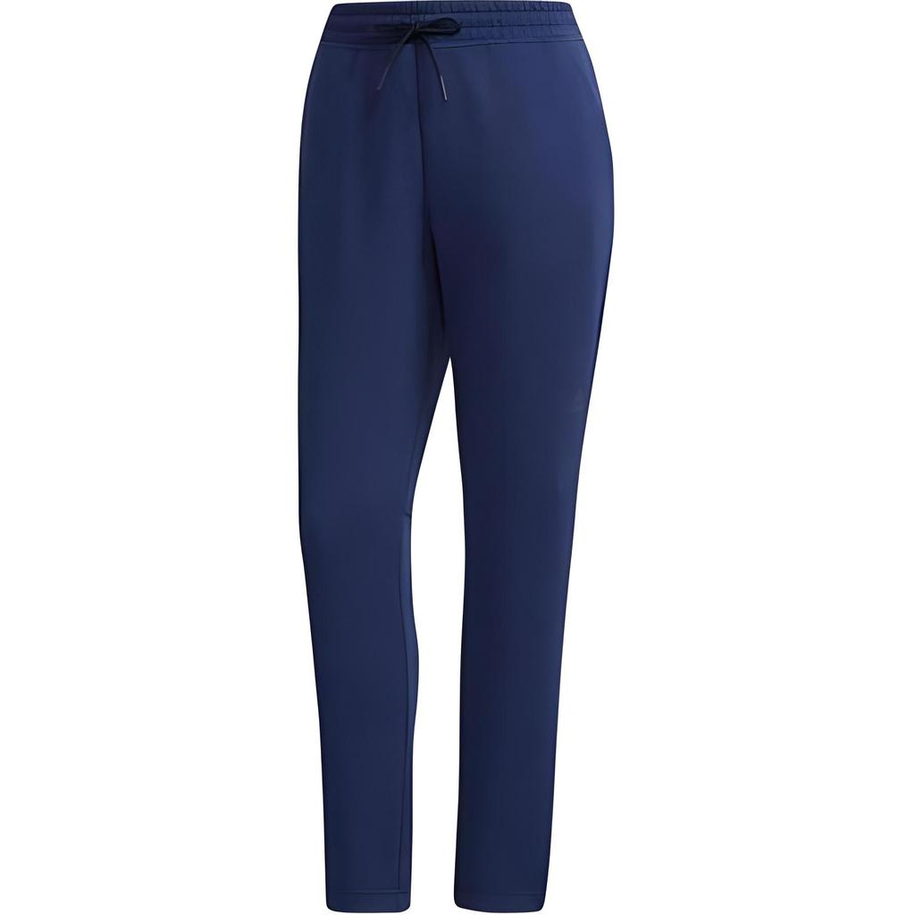 Adidas Solid Color Mid-Rise Drawstring Breathable Nine-Point Straight Leg Casual Pants Women Bottoms Blue DJ2959