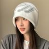 Уличная универсальная шапка женская осенне-зимняя теплая вязаная шапка в ленивом стиле ретро головной убор показывающая лицо маленькая холодная шапка