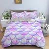 Fish Scales Duvet Cover Set Colorful Mermaid Polyester Comforter Cover With Pillowcase King Queen Full Size For Boys Girl Teen