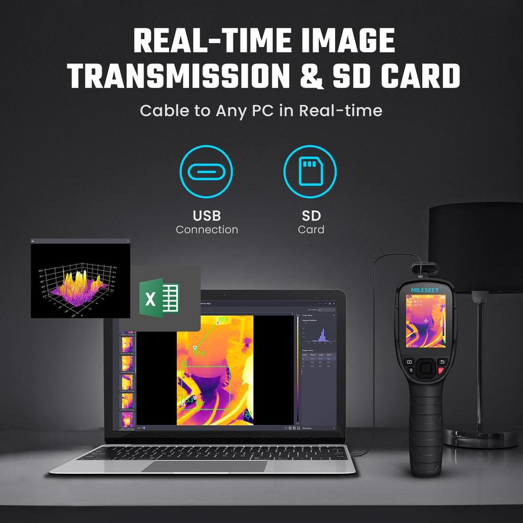 Mileseey Тепловизор TR256E /B 256X192 Тепловизионная камера Инфракрасный измеритель температуры для ремонта, печатных плат, обнаружения трубопроводов