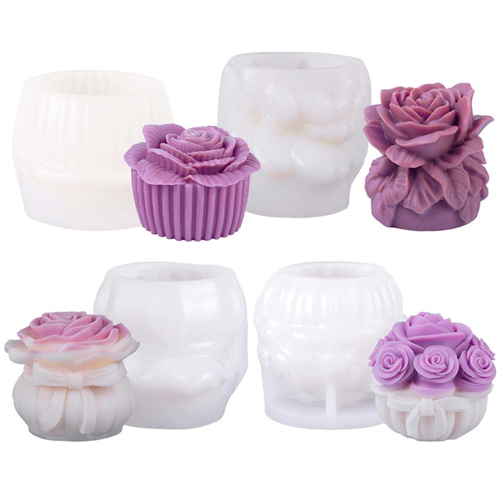 Flowers Candle Mould Silicone Molds Ornament Molds Castings Molds Handmade Plasters Molds Craft Supplies