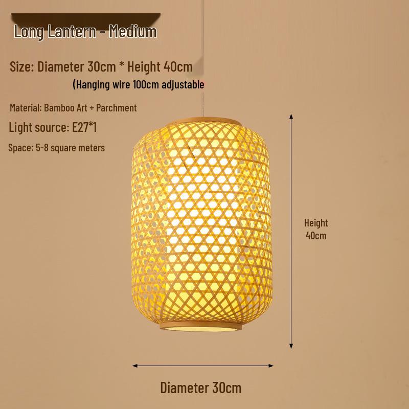 Retro Zen Bamboo Weaving Pendant Lamp for Restaurants & Teahouses
