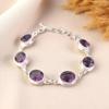 Аметист Драгоценный камень 925 Стерлинговое серебро Ювелирные изделия Ручной работы Браслет 8,5" Для женщин RB-3-10