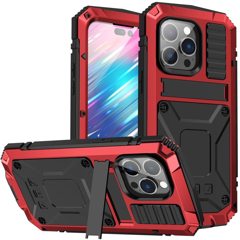 Цельнометаллический бронированный сверхпрочный чехол для Apple Iphone 14 13 12 Pro Max, защита экрана камеры, противоударный чехол для телефона