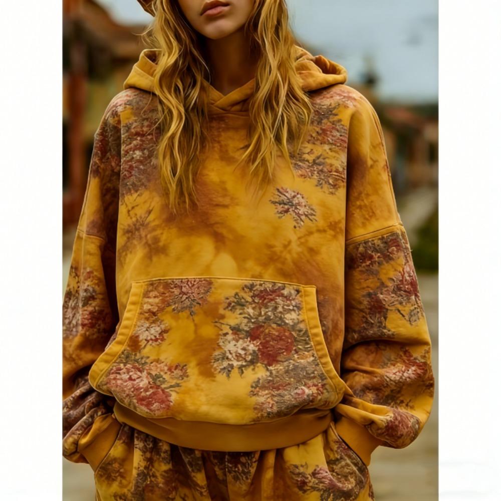 Европейская американская мода подсолнух 3D-печать Худи Женское Богемный Повседневное Худи Уличная одежда Толстовка Женская одежда Топ