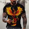 Summer Men's T-shirts 3d Phoenix Print Graphic Short Sleeve Tops Fashion Hip Hop Tees Men Oversized T Shirt Vintage Men Clothing