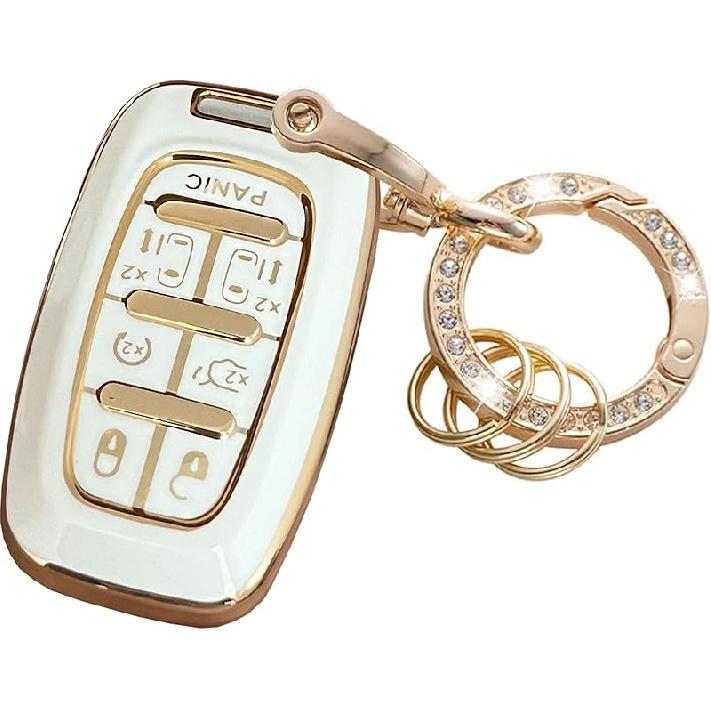 for Chrysler Key Fob Cover Key Protective Key Shell Holder Accessories Fit for Chrysler Pacifica 7 Button for 2017-2024 Touring, Pinnacle, Limited