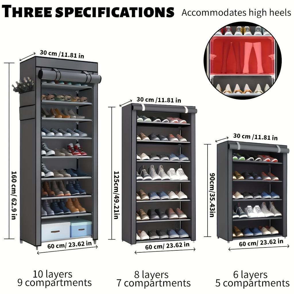 6/8 Layer Simple Shoe Rack Multi Layer Space Saving Economy Household Dustproof Storage Shoe Cabinet Dormitory Doorway Indoor Simple Cabinet