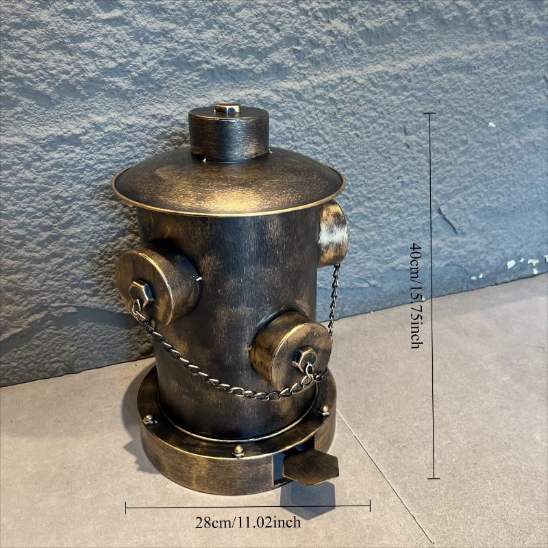 Ретро Винтажный Мусорный Бак в Виде Пожарного Гидранта, Кухонный Домашний Мусорный Бак из Кованого Железа с Вкладышем, Деревенский Индустриальный Стиль, Корзина для Мусора в Виде Пожарного Гидранта