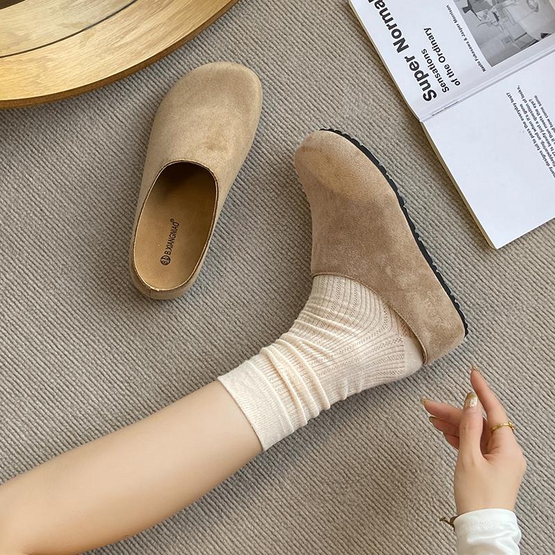 Модные мюли из замши CRLAYDK для женщин, обувь с внутренней высотой, увеличивающей рост, с поддержкой свода стопы, стелька, слипоны, повседневные удобные тапочки
