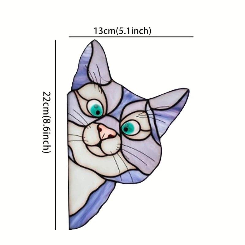 Кошка подглядывает, самоклеящиеся наклейки на стекло, водонепроницаемые, влагостойкие, стеклянные наклейки для спальни, гостиной, украшения окна автомобиля