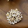 Gold Color Crystal Flower Brooch Wedding Jewelry Women's Brooch Pins Bohemian Bridal Gifts