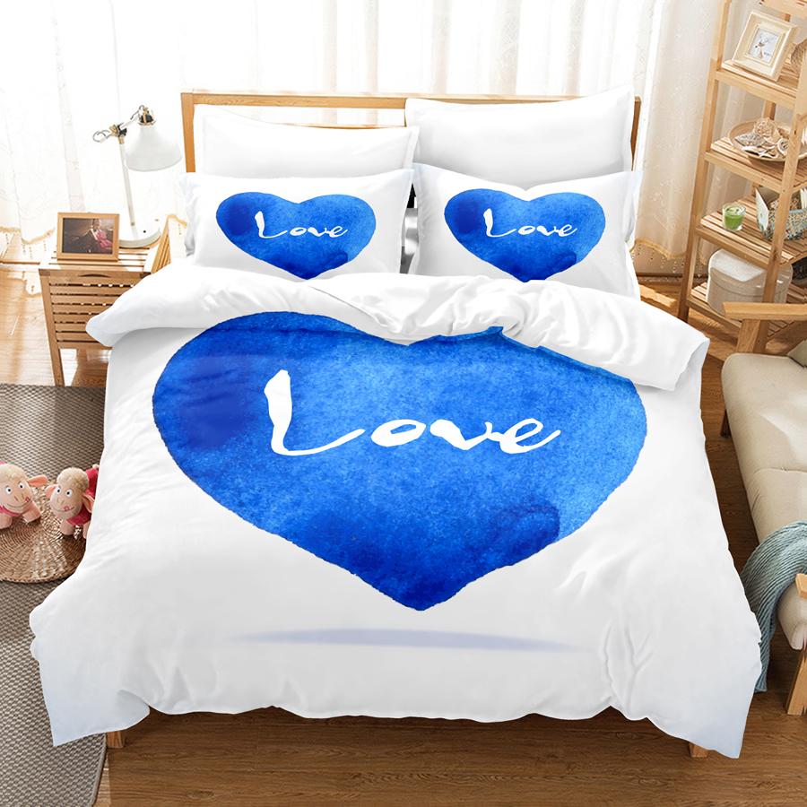 Пододеяльник с синим цветком размера Queen с наволочкой на молнии 3D комплект постельного белья с цветочным рисунком 3 шт. 2 шт. Полный комплект постельного белья King Twin Single Double Bed Thin