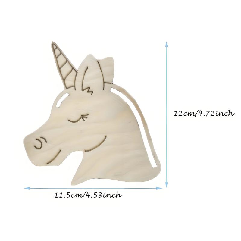 20pcs Wooden Horse Head Decorations, Painting Supplies, DIY Crafts, Home, Outdoor, Garden, Porch, Window Sill Decorations
