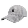 Кепка сетчатая с логотипом, с длинным козырьком, спортивная, для бега, для улицы, мужская, женская, CA580 [Белый Клык] (Светло-серый)