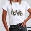 Short Sleeve Leopard Love Letter Trend Women's Print Tee Top Summer Fashion Tshirt Woman Female Basic T Clothing Graphic T-shirts