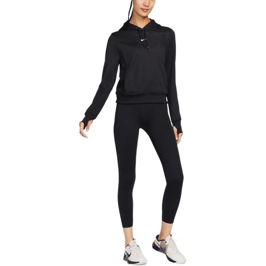Nike One Tf Po Hoodie Lbr Женская толстовка с капюшоном черная FB5211-010
