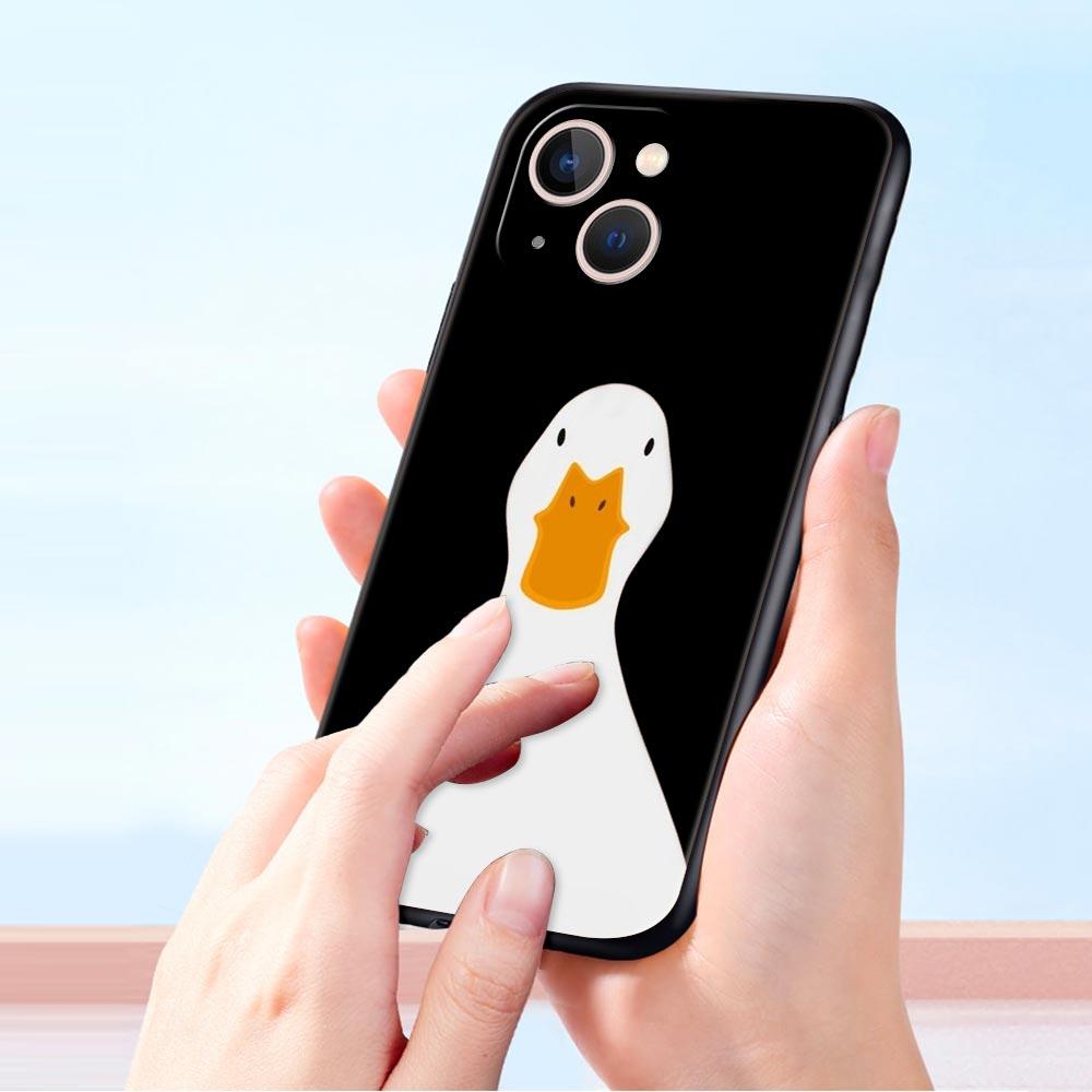 Роскошный чехол для телефона iPhone 15 14 11 Pro Max 13 12 XS X XR SE3 7 8 Plus, противоударный чехол с изображением милого гуся или утки