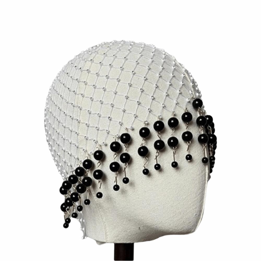 Hollow Out Pearl Tassel Hair Hat Pearl Tassels Luxury Headcaps Bridal Accessories