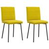 VidaXL Dining Chairs Set of 2 Yellow Velvet, Chair, Living Room Chair, Accent Chair, Kitchen Chair, Dining Room Seat 4101251