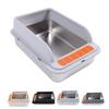 Cat Litter Box Stainless Steel Large Capacity Top Entry Anti Splashing Metal Litter Pan with Leakpro
