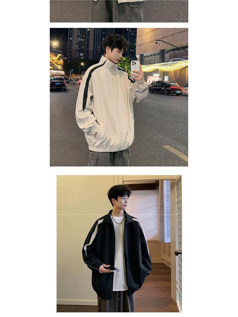 Мужская куртка-коуч со стойкой: Модная молодежная повседневная спортивная куртка весна/осень 2025