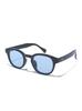 iCON STORE Boston Sunglasses with Light Blue Lenses (Black Frame), Unisex