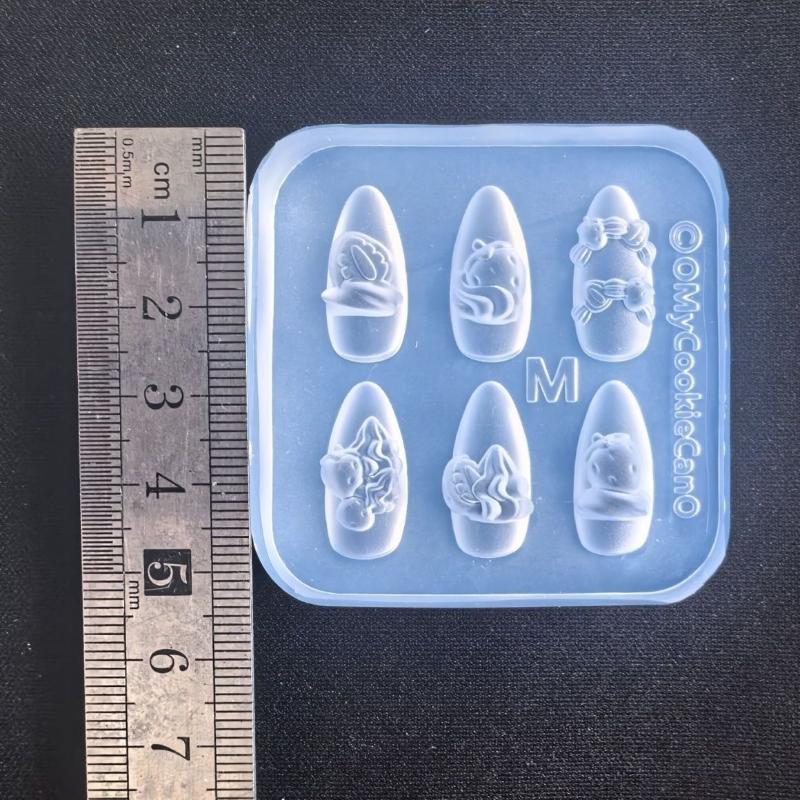 Прозрачный силиконовый молд для нейл-арта Пряжка ремня Цветок Бабочка Четырехлистный клевер 3D Молд для украшения ногтей Шаблон для маникюра
