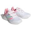 Adidas Кроссовки Tensaurs на липучках, нескользящие, амортизирующие, прочные, легкие, с низким верхом, для бега, детские, белые с розовым, H06380